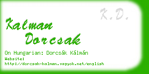 kalman dorcsak business card