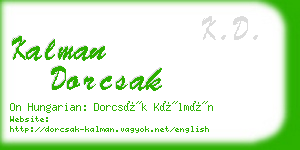 kalman dorcsak business card